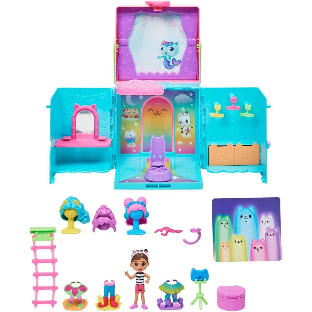Gabby’s Dollhouse Dress-Up Closet Portable Playset with a Gabby Doll.